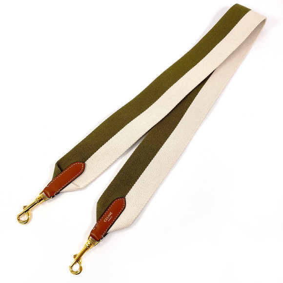 CELINE Shoulder Strap Canvas Khaki Women's - Picture 1 of 6